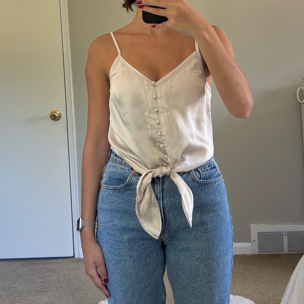 Abercrombie & Fitch Satin Tie Front Cami